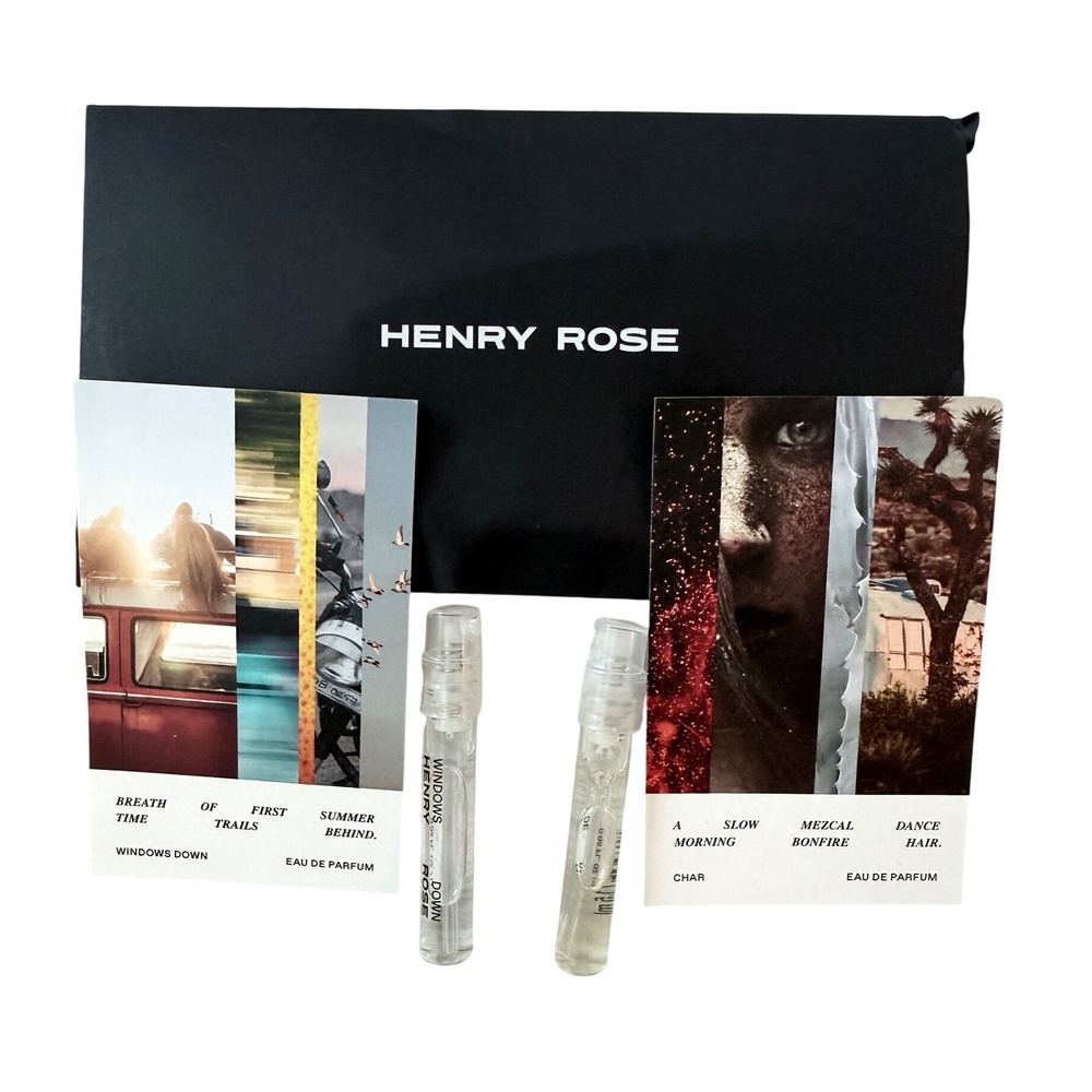 Henry‎ Rose Char and Windows Down Set Fragrance Unisex Sampler Eau De Parfum NEW